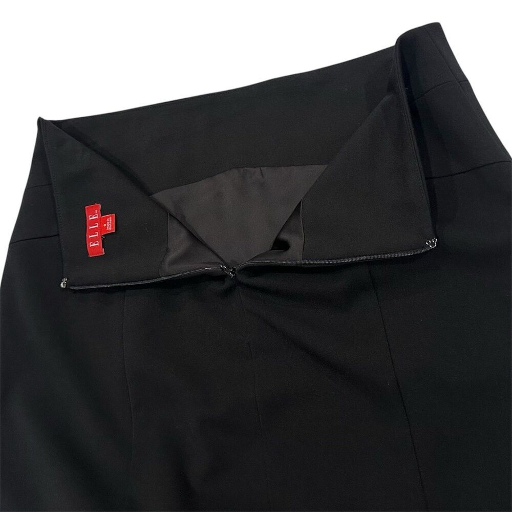 Elle Skirt Sz 8 Black Tie Business Career Lined Stretch Back Zipper MSRP$44 - Picture 6 of 9